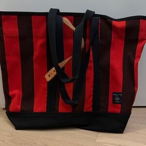 Immodest Cotton Red and Black Tote Bag